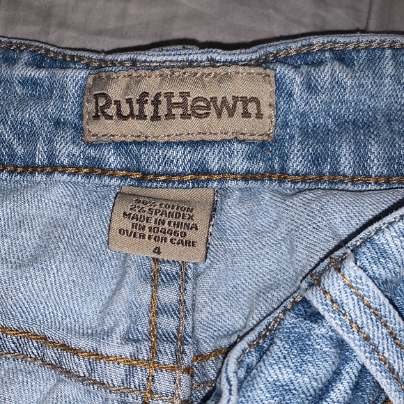 4 NWOT RUFFHEWN JEAN SHORTS LIGHT WASH OBO - Picture 4 of 5